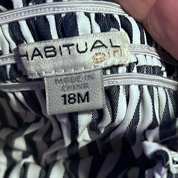 Habitual Kids boho outfit nautical striped top white shorts 18m - Picture 2 of 3